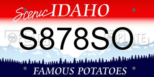 S878SO Idaho License Plate