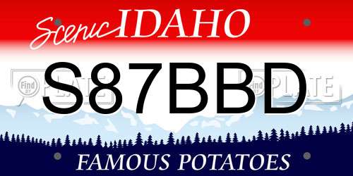 S87BBD Idaho License Plate