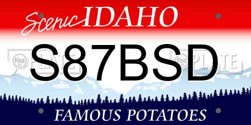 S87BSD Idaho License Plate