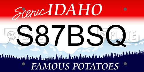 S87BSQ Idaho License Plate
