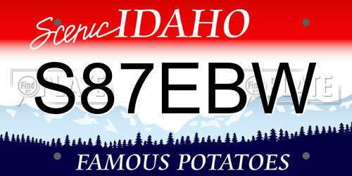 S87EBW Idaho License Plate