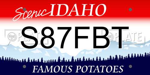S87FBT Idaho License Plate