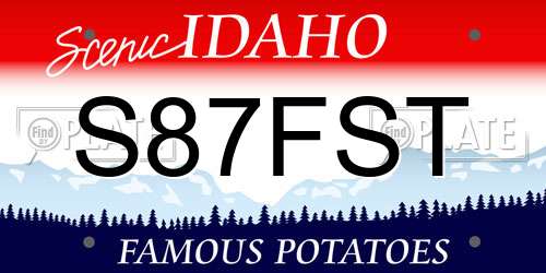 S87FST Idaho License Plate
