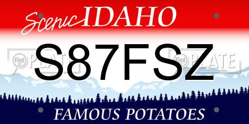 S87FSZ Idaho License Plate