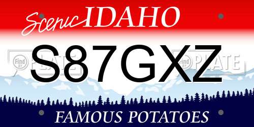S87GXZ Idaho License Plate
