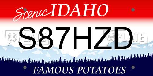 S87HZD Idaho License Plate