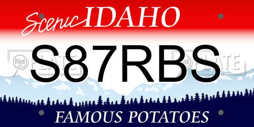 S87RBS Idaho License Plate