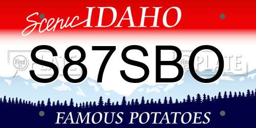 S87SBO Idaho License Plate