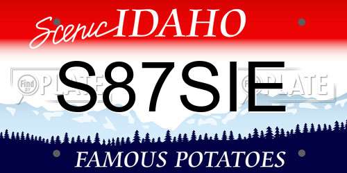 S87SIE Idaho License Plate