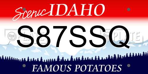 S87SSQ Idaho License Plate