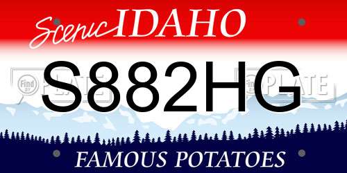 S882HG Idaho License Plate