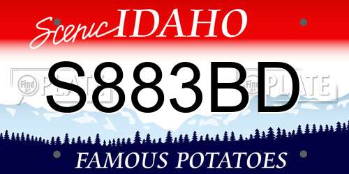 S883BD Idaho License Plate
