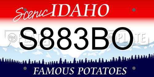 S883BO Idaho License Plate