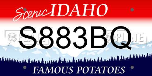 S883BQ Idaho License Plate