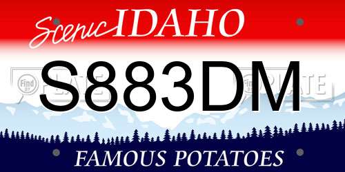 S883DM Idaho License Plate