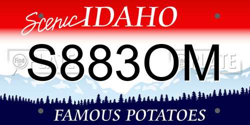 S883OM Idaho License Plate