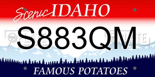 S883QM Idaho License Plate