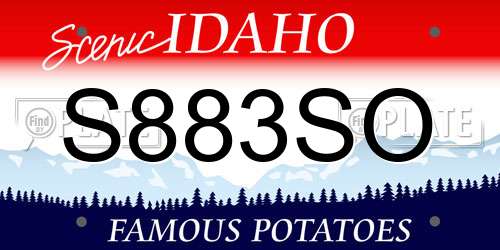 S883SO Idaho License Plate