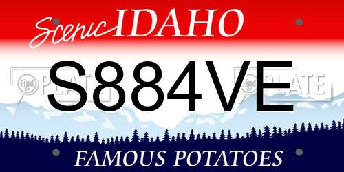 S884VE Idaho License Plate