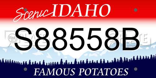 S88558B Idaho License Plate