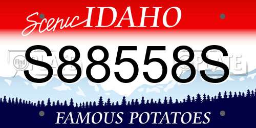 S88558S Idaho License Plate