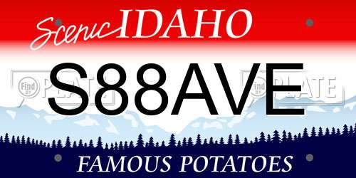S88AVE Idaho License Plate