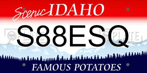 S88ESQ Idaho License Plate