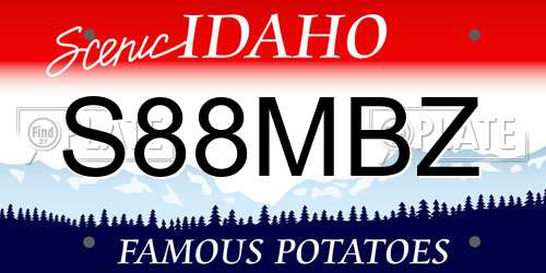 S88MBZ Idaho License Plate