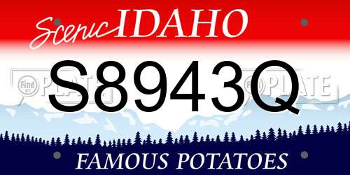 S8943Q Idaho License Plate