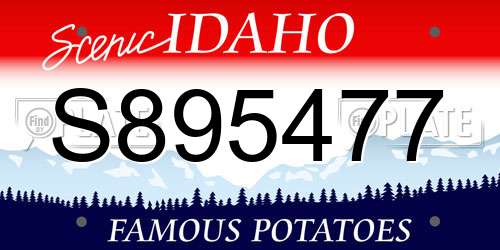 S895477 Idaho License Plate