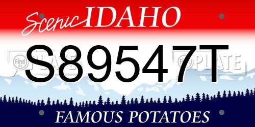 S89547T Idaho License Plate