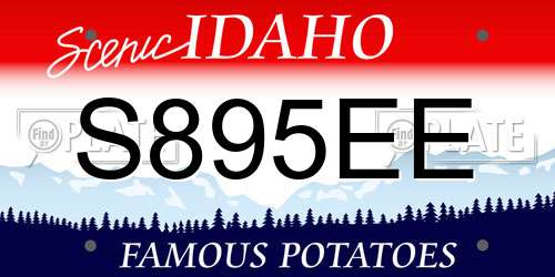 S895EE Idaho License Plate