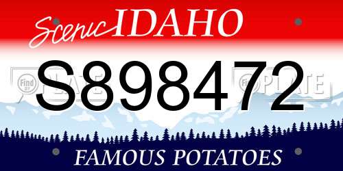 S898472 Idaho License Plate