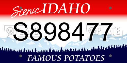 S898477 Idaho License Plate
