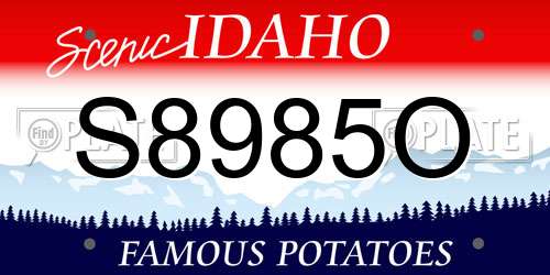 S8985O Idaho License Plate