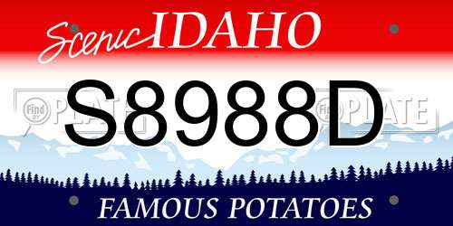 S8988D Idaho License Plate