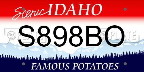 S898BO Idaho License Plate