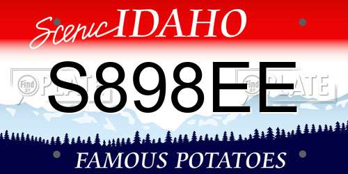S898EE Idaho License Plate