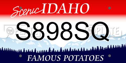 S898SQ Idaho License Plate