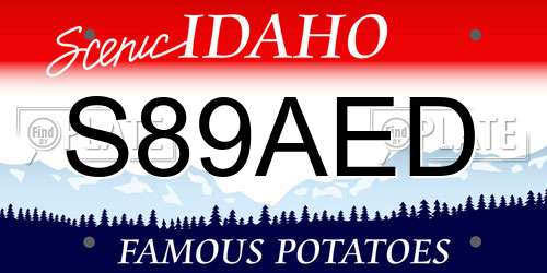 S89AED Idaho License Plate