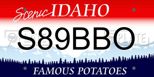 S89BBO Idaho License Plate