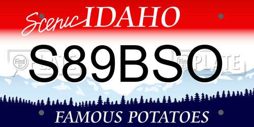 S89BSO Idaho License Plate