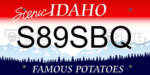 S89SBQ Idaho License Plate