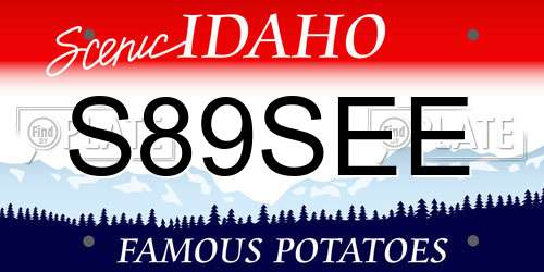S89SEE Idaho License Plate
