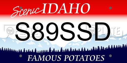 S89SSD Idaho License Plate