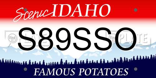 S89SSO Idaho License Plate