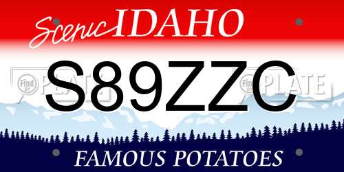 S89ZZC Idaho License Plate