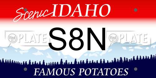 S8N Idaho License Plate