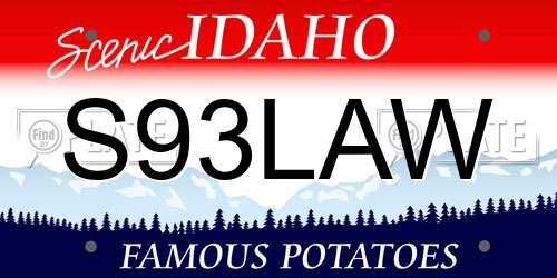 S93LAW Idaho License Plate
