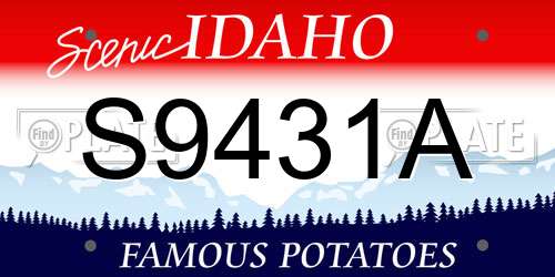 S9431A Idaho License Plate